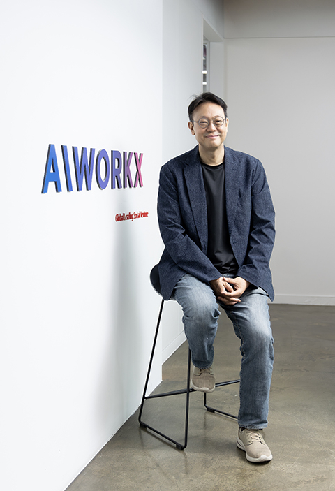 Yoon Seok-won, CEO of AIWORKX, at the company office